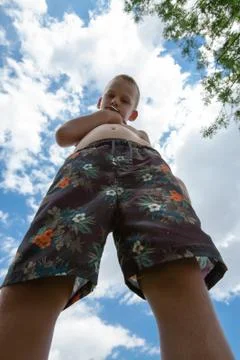 Boy from below Stock Photos