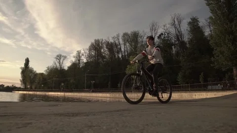 Boy on bicycle Stock Footage 130473033