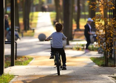 Boy on a bicycle Stock Photos