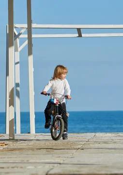 Boy with bicycle Foto stock