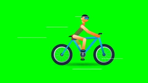 Boy bicycle riding bottom Green Screen Lower Third Stock Footage 345222014