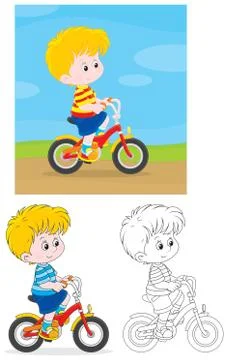 Boy bicyclist Stock Illustration