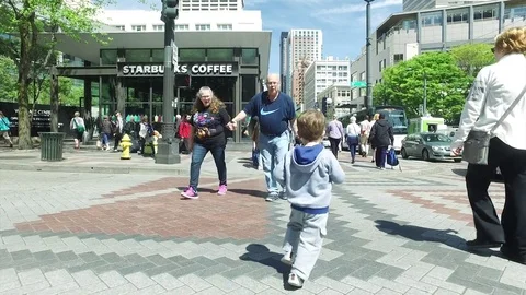 Boy in the Big City Stock Footage 81050206