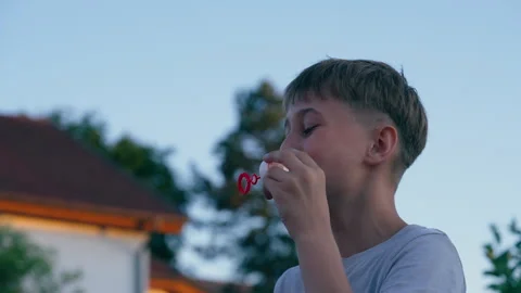 Boy Blowing Bubbles 库存影片 339033908