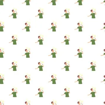 Boy blowing bubbles seamless repeating pattern background 스톡 일러스트