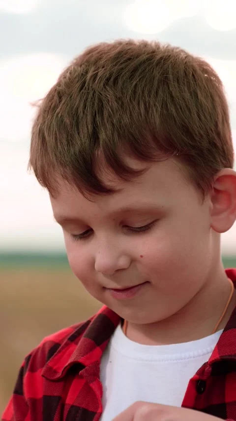 Boy blowing soap bubbles, happy child kid, pure childhood joy, lighthearted Stock Footage 278493162