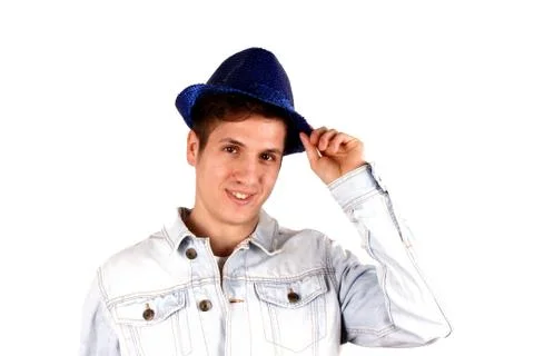 Boy with blue hat Stock Photos