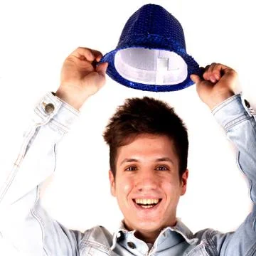 Boy with blue hat Stock Photos
