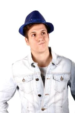 Boy with blue hat Stock Photos