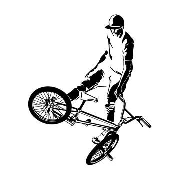 Boy with bmx Иллюстрация