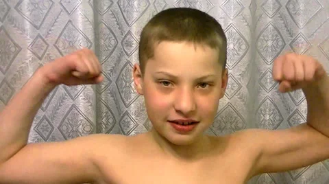 Boy bodybuilder Stock Footage 62475531