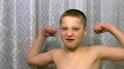 Boy bodybuilder Stock Footage 62475634