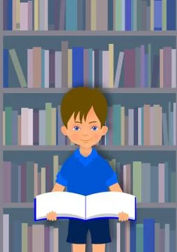 Boy with book Stock Illustration