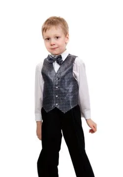 Boy in the bow tie in the studio Stock Photos