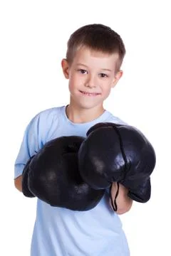 Boy in a boxing gloves Stock Photos