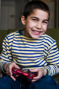 Boy with bread Stock Photos
