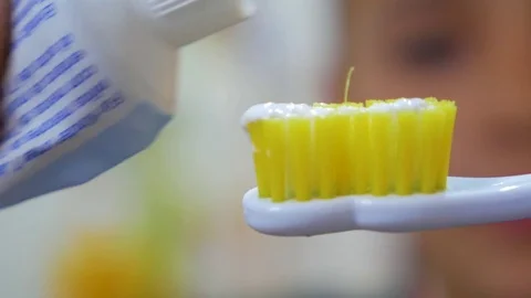 The boy brushes his teeth Stock Footage 83636605
