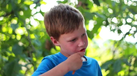 Boy Is Brushing His Teeth Stock Footage 40671168