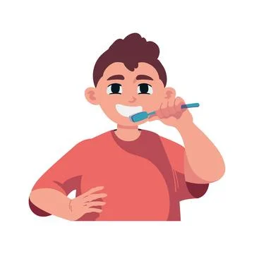 Boy brushing teeths design Stock Illustration