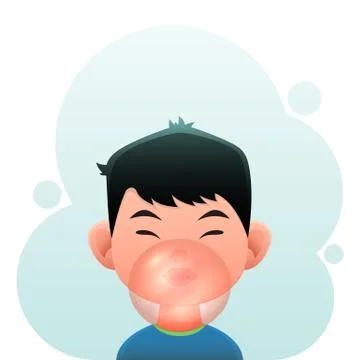 Boy with Bubble Gum Stock Illustration