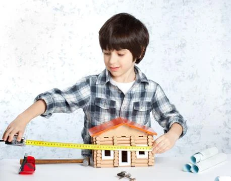 Boy builder Stock Photos