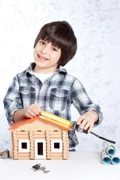 Boy builder Foto stock