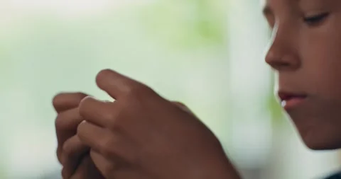 A boy builds a construction kit Video stock 313868739