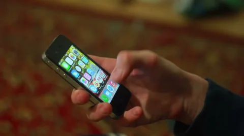 Boy Call in Iphone 1 Stock Footage 32906680