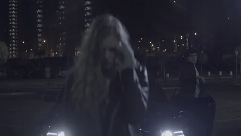 Boy calms down a girlfriend Stock Footage 83506918