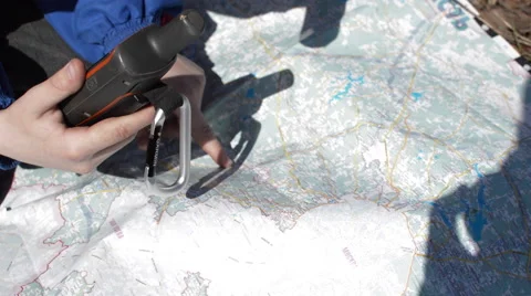 Boy in the Campaign With a Map and Looking For Road Navigation Stock Footage 62416087