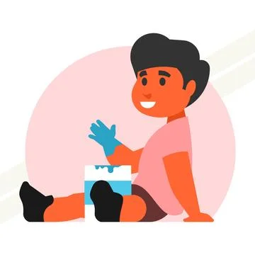 Boy-with-can-of-paint Stock Illustration