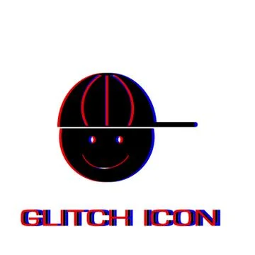 Boy with cap icon flat. Stock Illustration