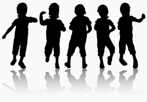 Boy in cap silhouette Stock Illustration