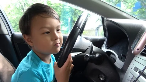 Boy in car Stock Footage 110751260