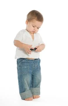 Boy with a cellphone Stock Photos