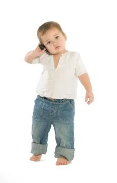 Boy with a cellphone Stock Photos