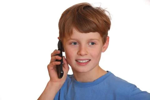 Boy with cellphone Stock Photos