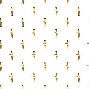 Boy character pattern for repetition and design Stock Illustration