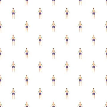 Boy character pattern for summer children activity Stock Illustration