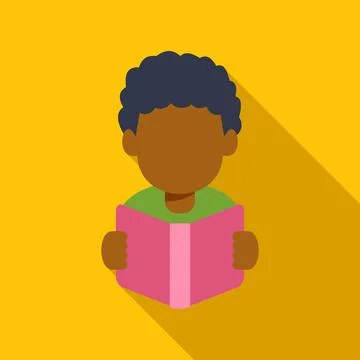 Boy character reading book learning education icon Stock Illustration