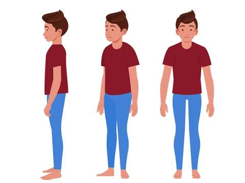 Boy Character Turnaround Model Sheet Illustrazione stock