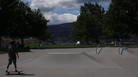 Boy Chases Skateboard Stock Footage 52306490