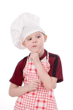 Boy in chef's hat Stock Photos
