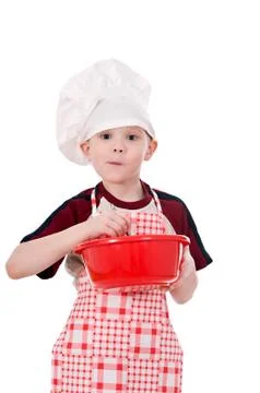 Boy in chef's hat Stock Photos