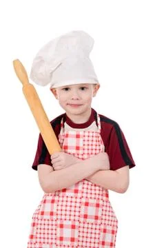 Boy in chef's hat Stock Photos