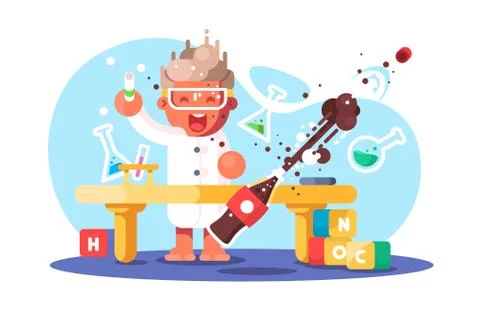 Boy chemist Stock Illustration