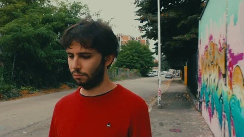 Boy with Cigarette in Slow Motion Video stock 87200965