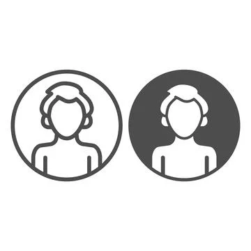 Boy in circle line and solid icon, online education concept, Boy avatar profile Stock Illustration