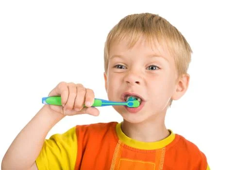 Boy cleans a teeth Foto stock