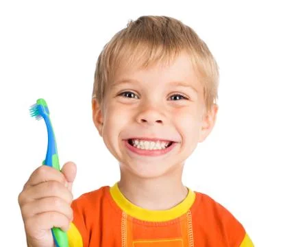 Boy cleans a teeth Stock Photos
